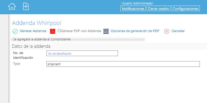 Addenda Whirlpool en Facturafacilmente